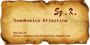 Szenkovics Krisztina névjegykártya